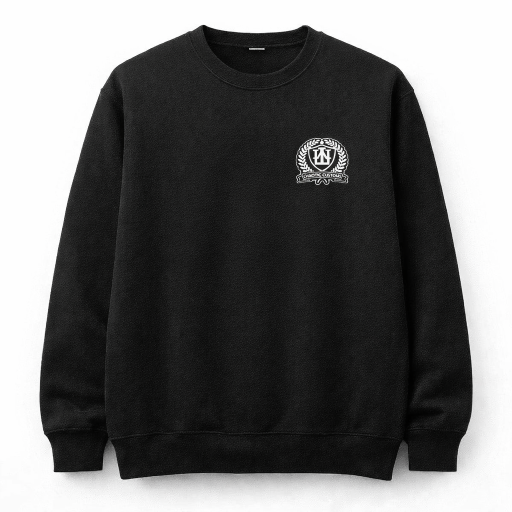 Chaotic Customs Black Crewneck Sweatshirt (Small logo)