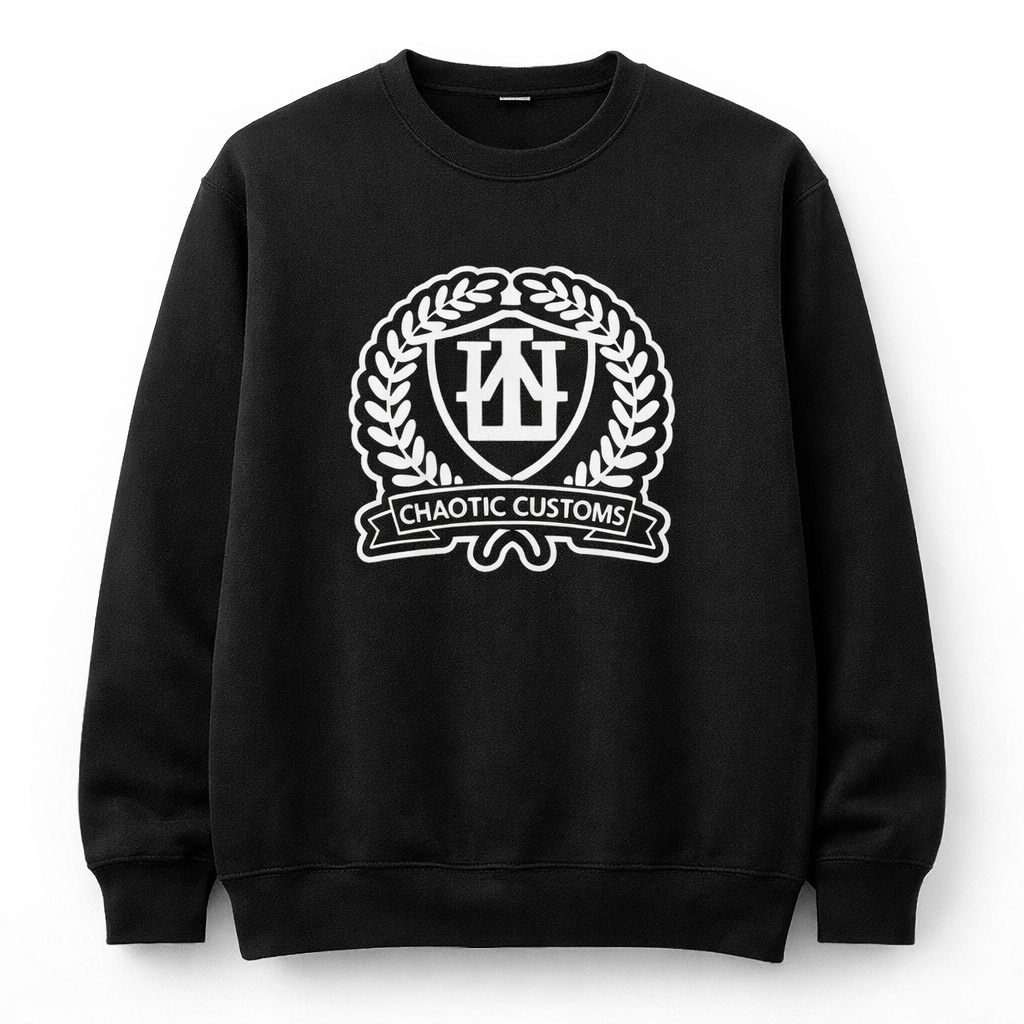 Chaotic Customs Black Crewneck Sweatshirt (Large logo)