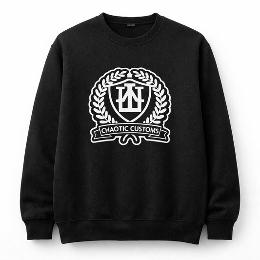 Chaotic Customs Black Crewneck Sweatshirt (Large logo)